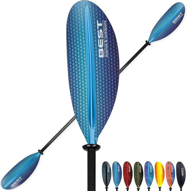 Carbon Fiber Kayak Paddle for Adults – Lightweight 2-Piece Paddle with Fiberglass Reinforced Blades, Adjustable Feather Angles, Floating Design, 220Cm 234Cm 250Cm