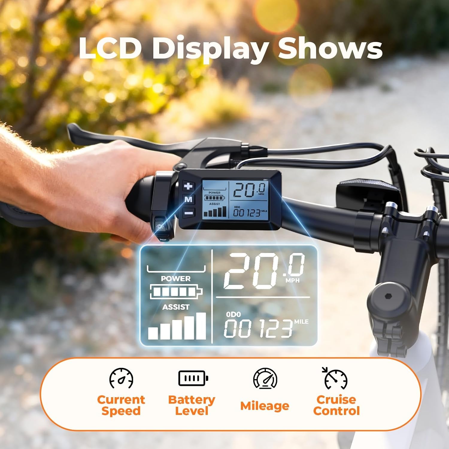 Electric Bike, 1000W/750W Peak Powerful Motor, 70/55 Miles Range & 20MPH Speed, 26'' Tires, APP Control Ebikes, Shock Absorber, Commuting Electric Bike for Adults