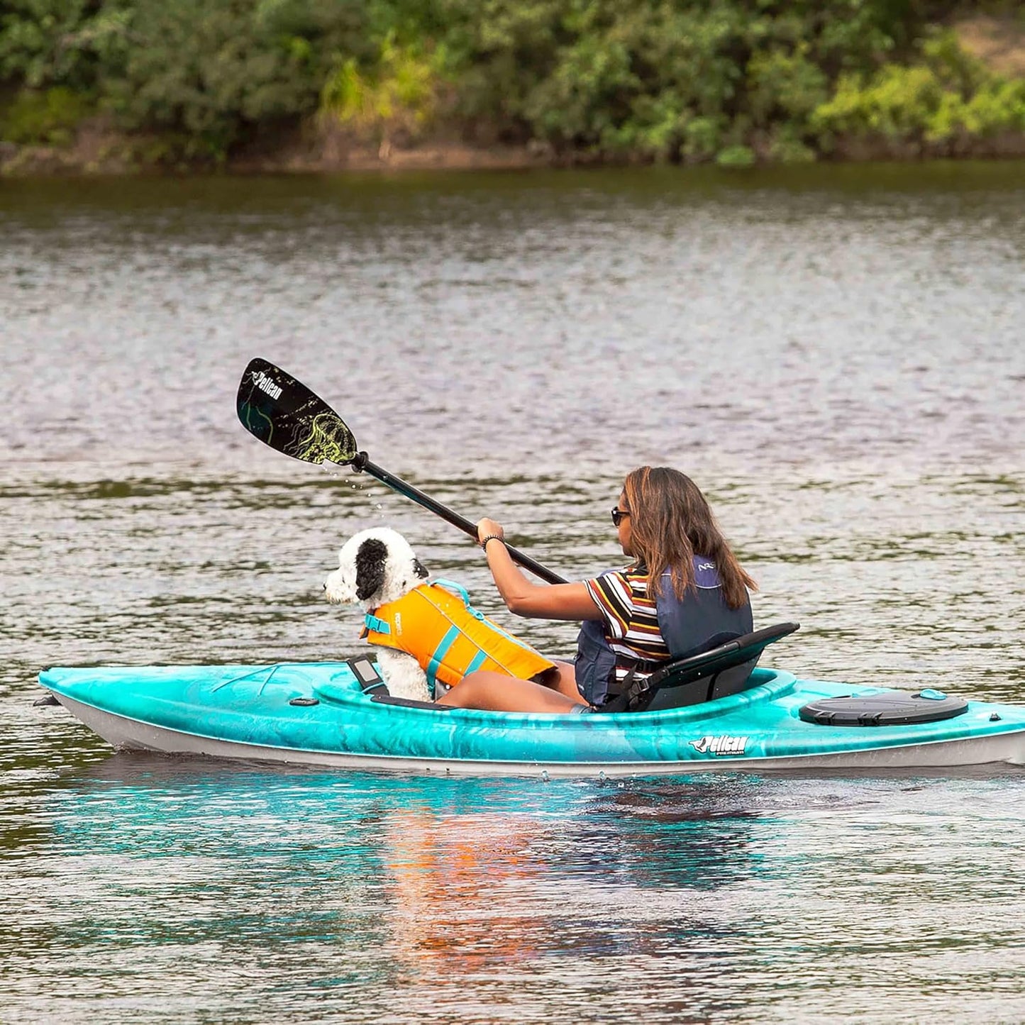 Pelican Symbiosa Kayak Paddle - Adjustable Fiberglass Shaft with Nylon Blades - Lightweight - 90.5In 240Cm to 98.5In 250Cm