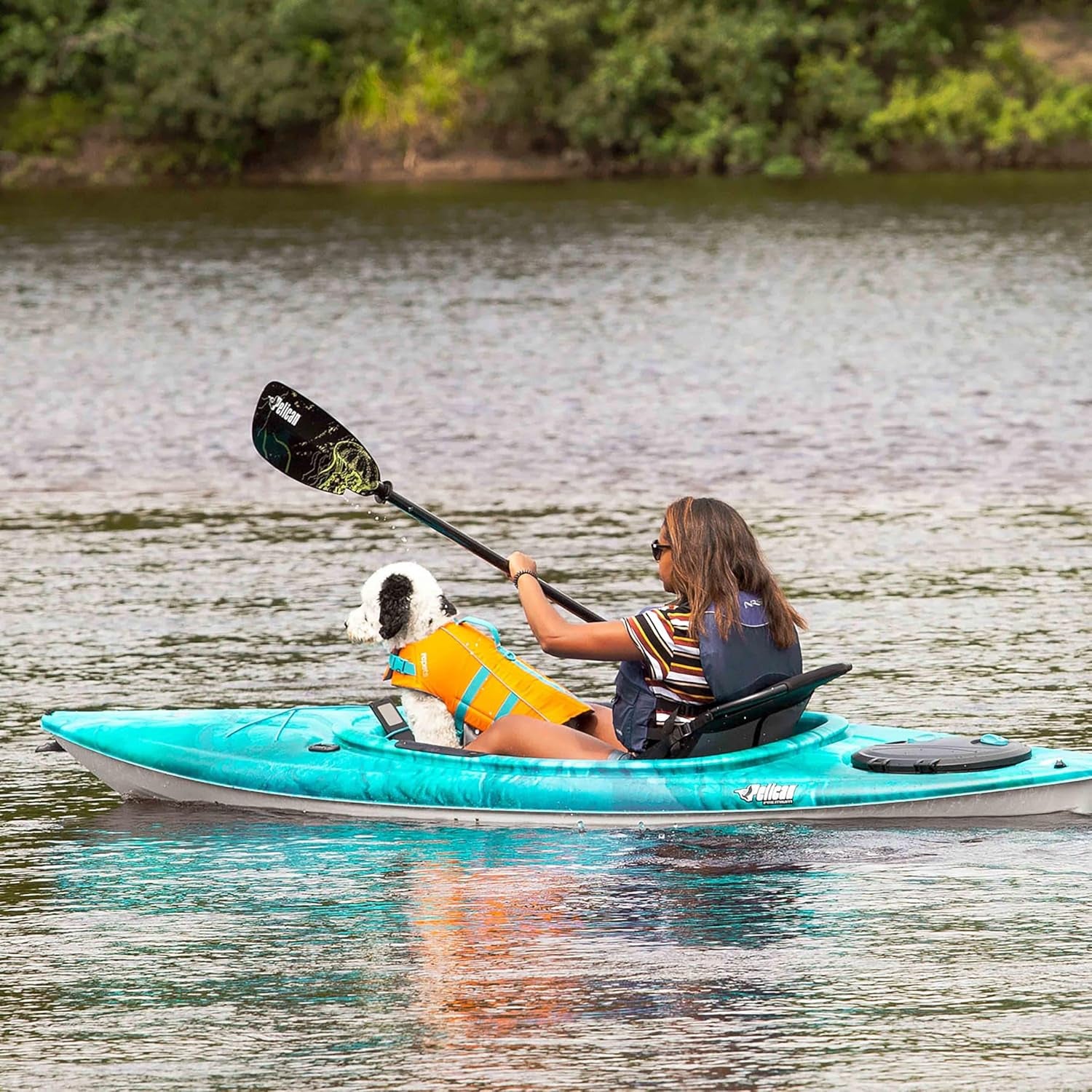 Pelican Symbiosa Kayak Paddle - Adjustable Fiberglass Shaft with Nylon Blades - Lightweight - 90.5In 240Cm to 98.5In 250Cm