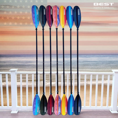 Carbon Fiber Kayak Paddle for Adults – Lightweight 2-Piece Paddle with Fiberglass Reinforced Blades, Adjustable Feather Angles, Floating Design, 220Cm 234Cm 250Cm