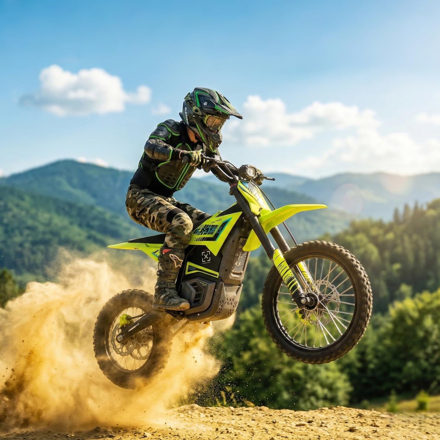 Electric Dirt Bike with Mid-Drive Motor 3840/5600W Peak,Electric Motorcycle 48V/60V 23.4Ah/27Ah Battery,Ul Certified Off-Road Motorcycle for Teens & Adults, Hydraulic Brakes & Dual Shock