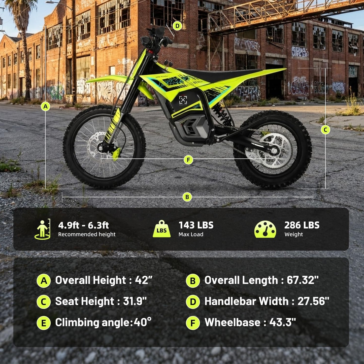 Electric Dirt Bike with Mid-Drive Motor 3840/5600W Peak,Electric Motorcycle 48V/60V 23.4Ah/27Ah Battery,Ul Certified Off-Road Motorcycle for Teens & Adults, Hydraulic Brakes & Dual Shock