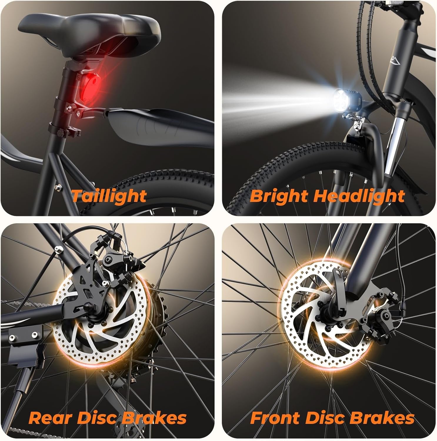 Electric Bike, 1000W/750W Peak Powerful Motor, 70/55 Miles Range & 20MPH Speed, 26'' Tires, APP Control Ebikes, Shock Absorber, Commuting Electric Bike for Adults