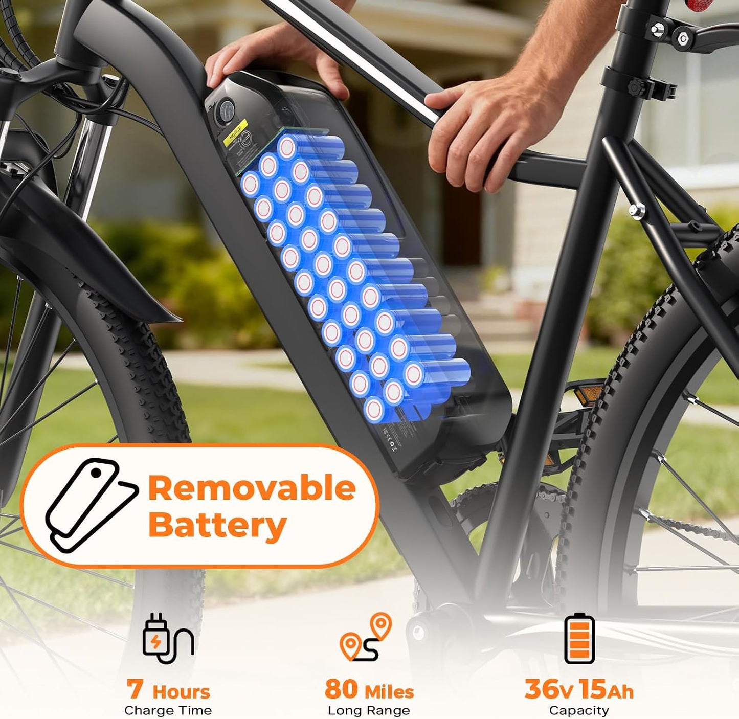 Electric Bike, 1000W/750W Peak Powerful Motor, 70/55 Miles Range & 20MPH Speed, 26'' Tires, APP Control Ebikes, Shock Absorber, Commuting Electric Bike for Adults