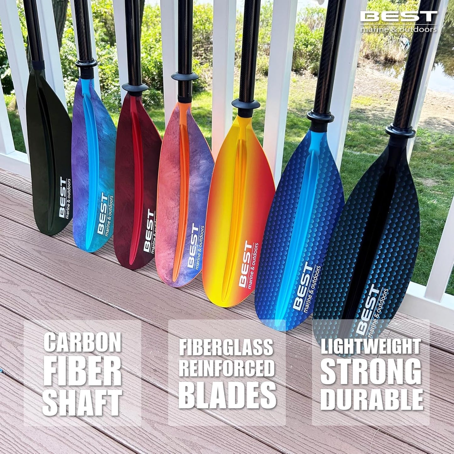 Carbon Fiber Kayak Paddle for Adults – Lightweight 2-Piece Paddle with Fiberglass Reinforced Blades, Adjustable Feather Angles, Floating Design, 220Cm 234Cm 250Cm