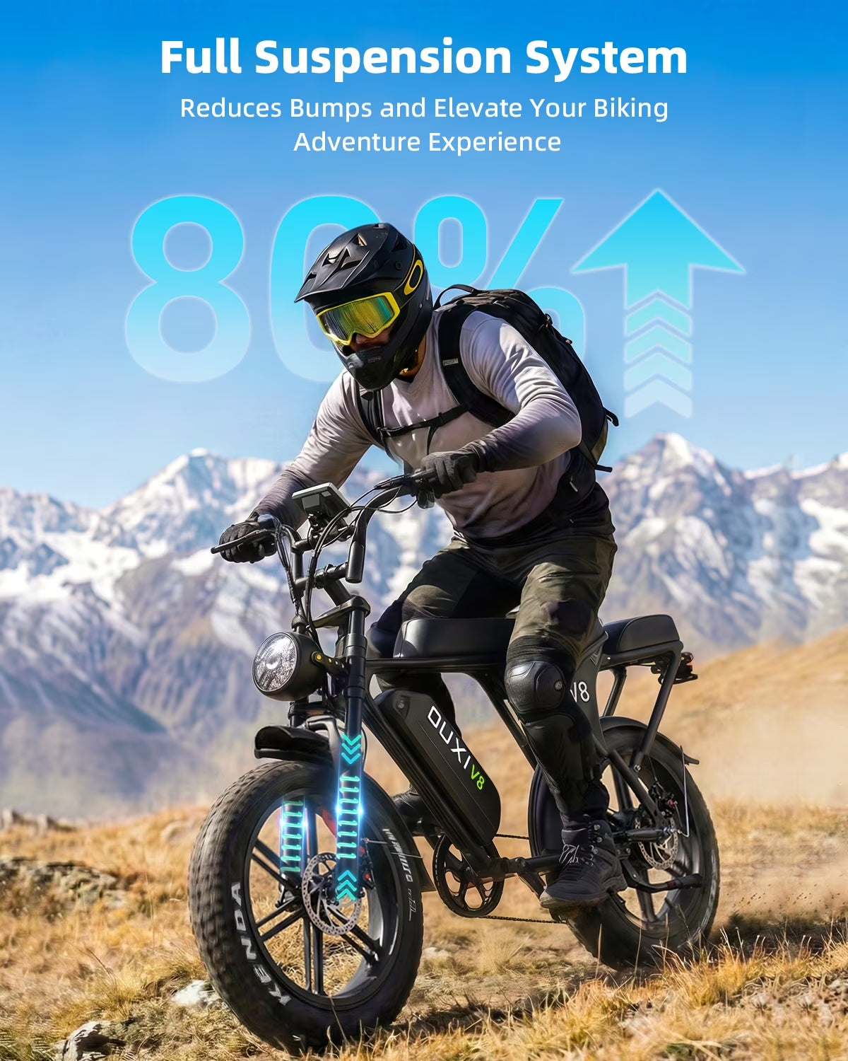 Ride the Adventure: V8 20" Fat Tire Electric Mountain Bike with 750W Power & Long-Lasting 48V Battery!