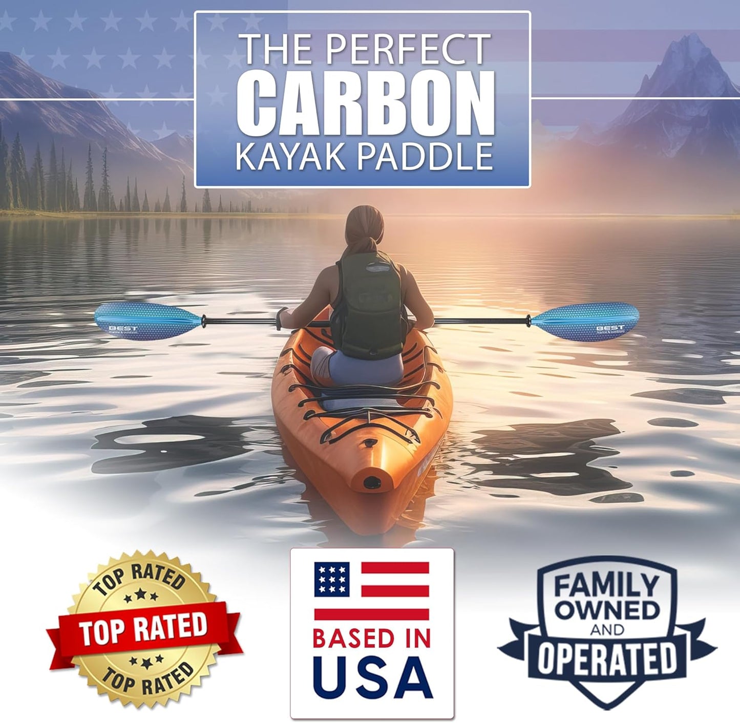 Carbon Fiber Kayak Paddle for Adults – Lightweight 2-Piece Paddle with Fiberglass Reinforced Blades, Adjustable Feather Angles, Floating Design, 220Cm 234Cm 250Cm