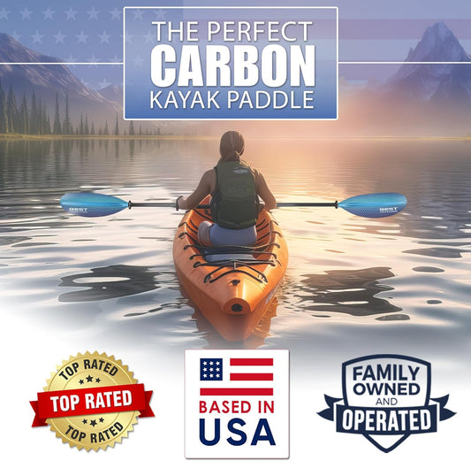 Carbon Fiber Kayak Paddle for Adults – Lightweight 2-Piece Paddle with Fiberglass Reinforced Blades, Adjustable Feather Angles, Floating Design, 220Cm 234Cm 250Cm
