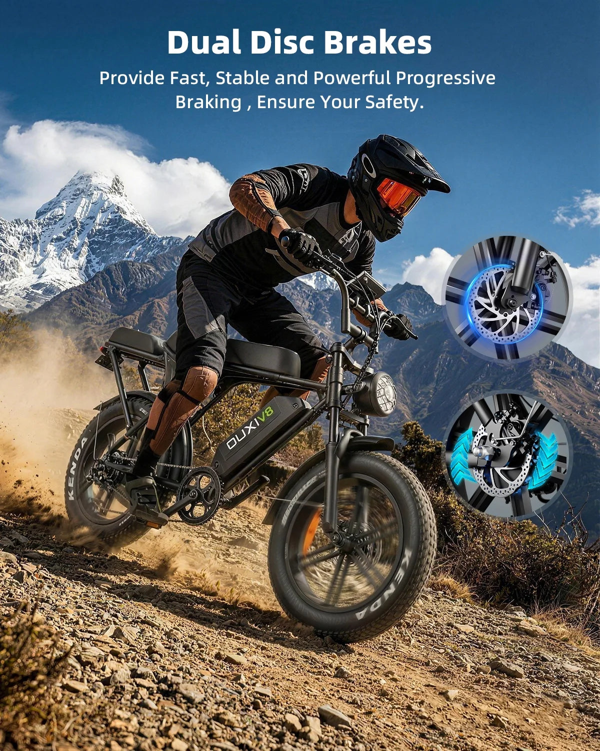 Ride the Adventure: V8 20" Fat Tire Electric Mountain Bike with 750W Power & Long-Lasting 48V Battery!
